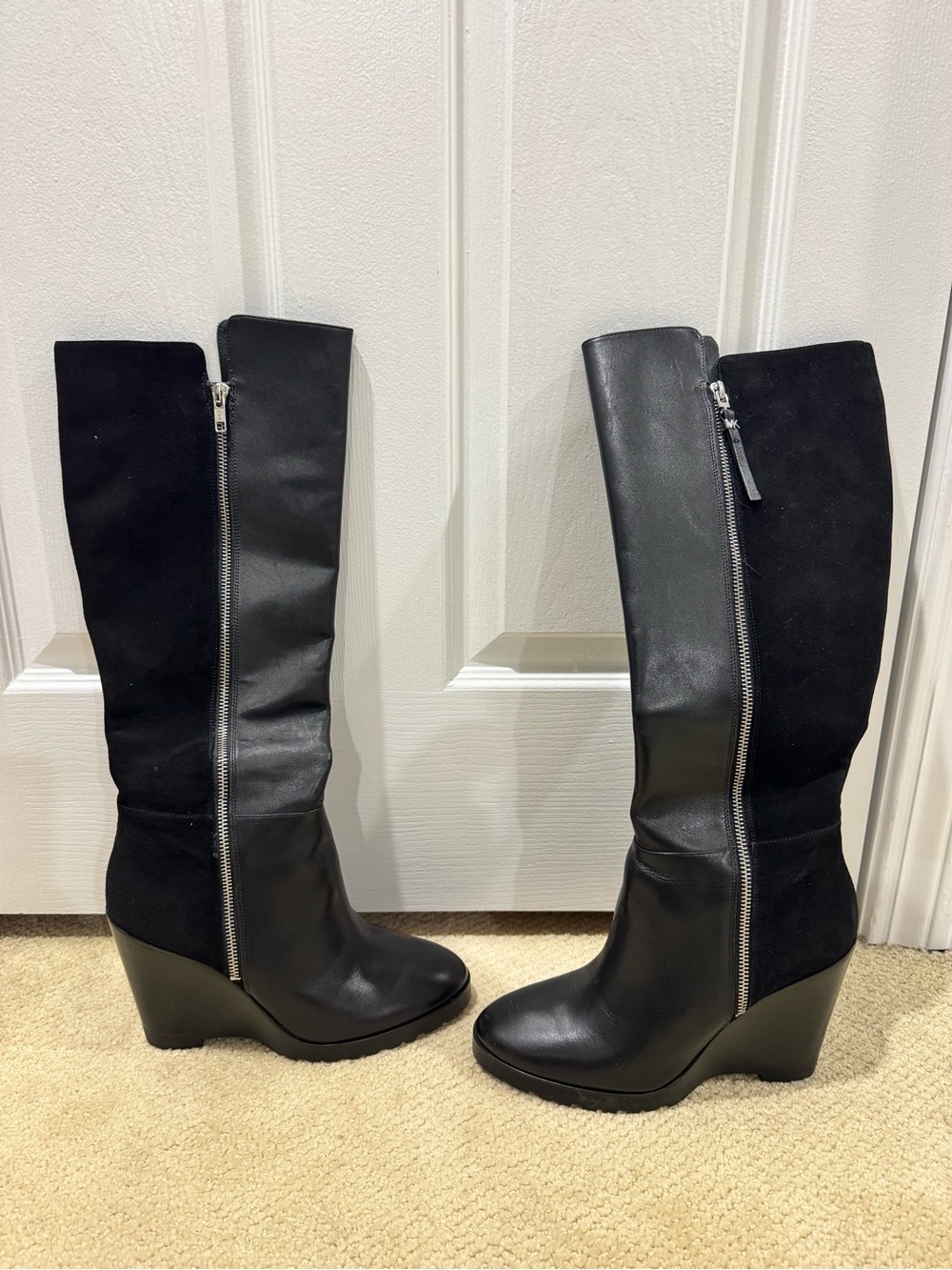 Michael Kors Clara black wedge tall boot size 10 NEW!! Paid over $200!